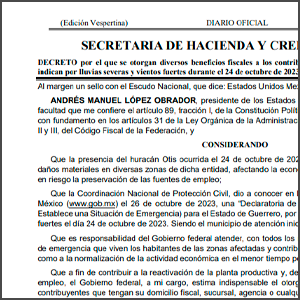 DOF - Decreto de beneficios fiscales